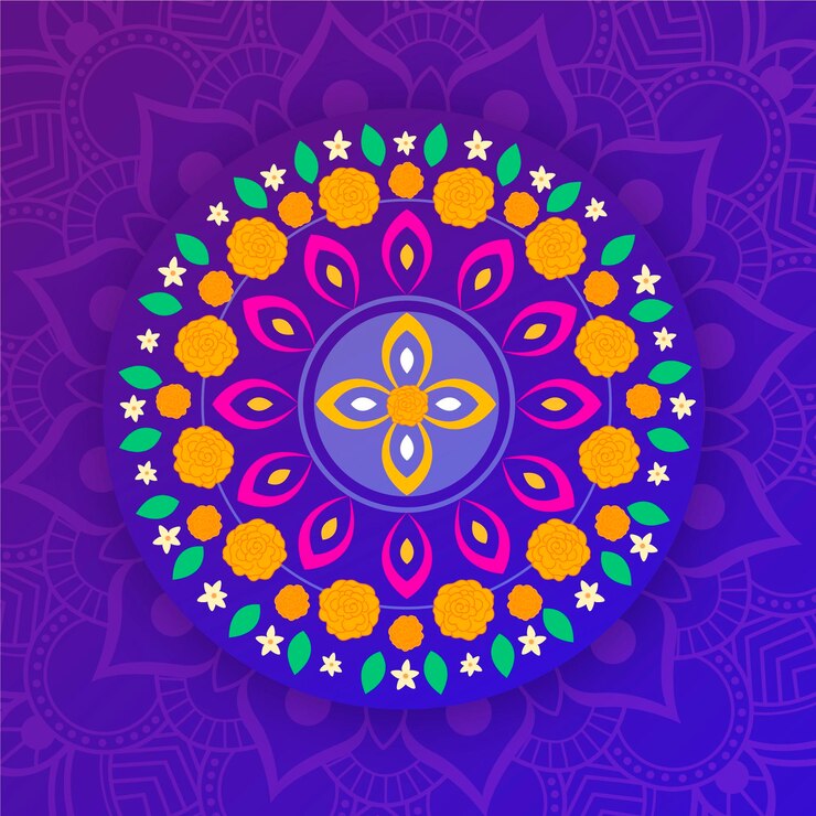 Free Vector floral onam decoration
