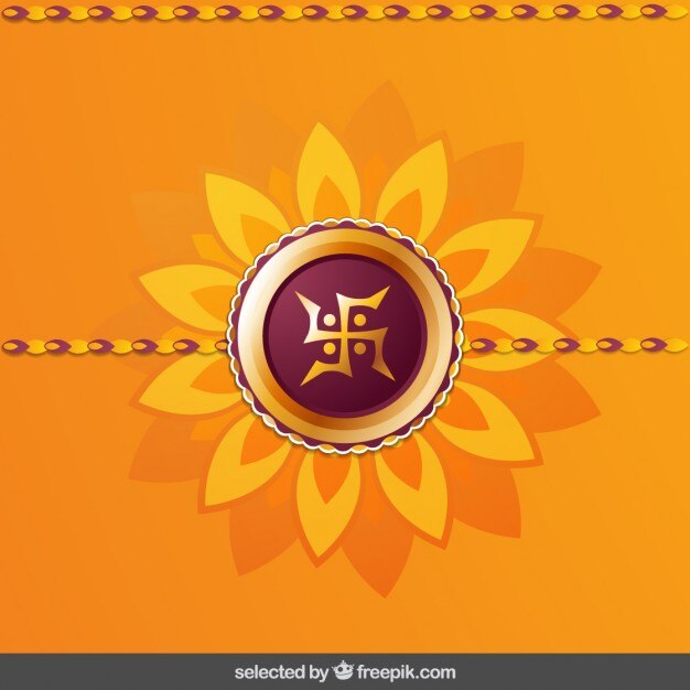 मुफ़्त वेक्टर floral orange and bordeaux rakhi background