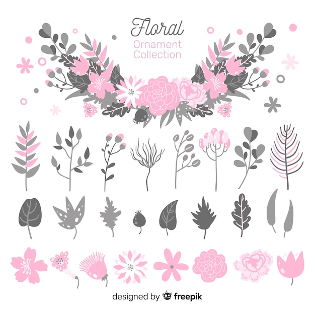 Free vector floral ornament collection