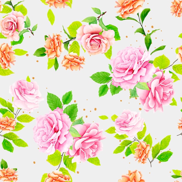 Floral ornament seamless pattern