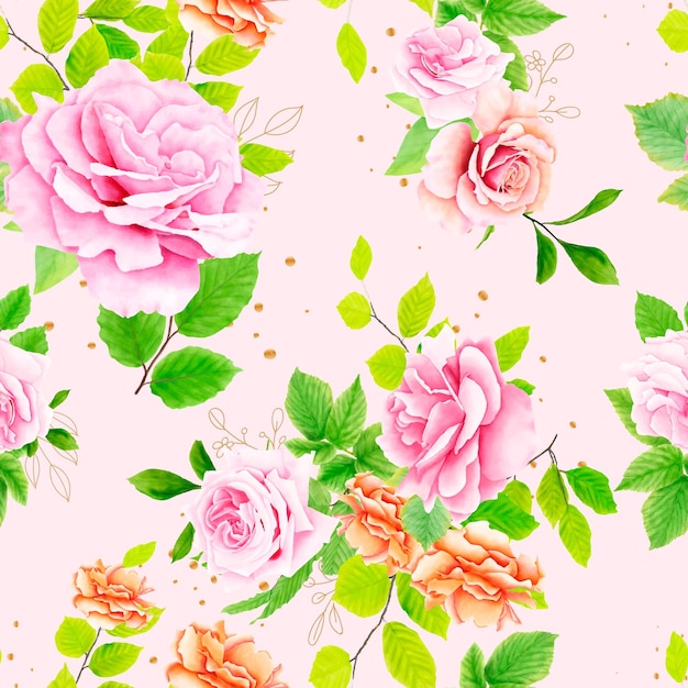 Free vector floral ornament seamless pattern