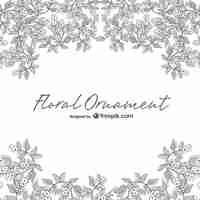 Free vector floral ornament in white and gray