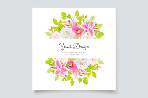 Floral ornament wreath and background card