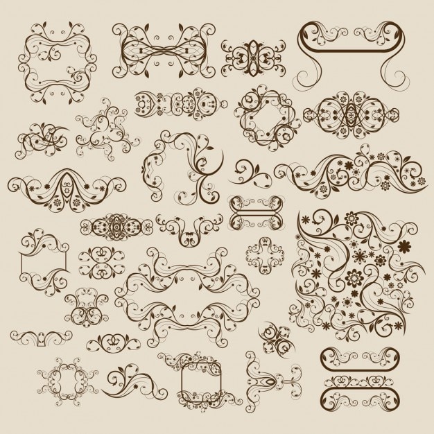 Free vector floral ornamental collection