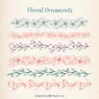 Free vector floral ornaments collection in monolines