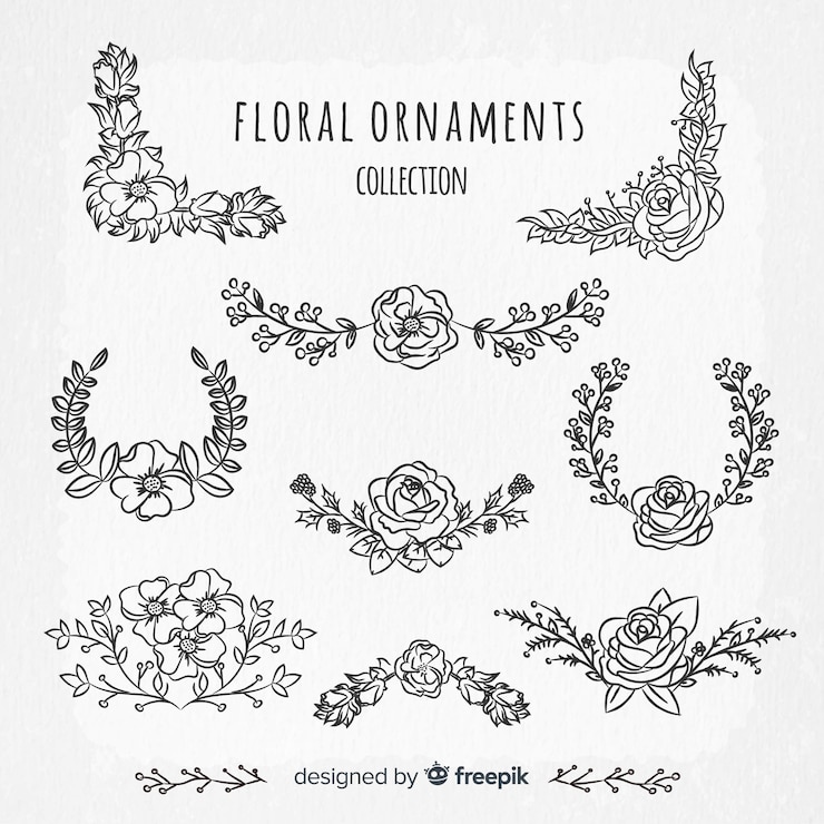 Free Vector floral ornaments collection