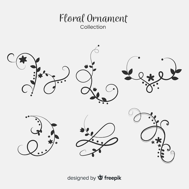 Vettore gratuito collezione di ornamenti floreali