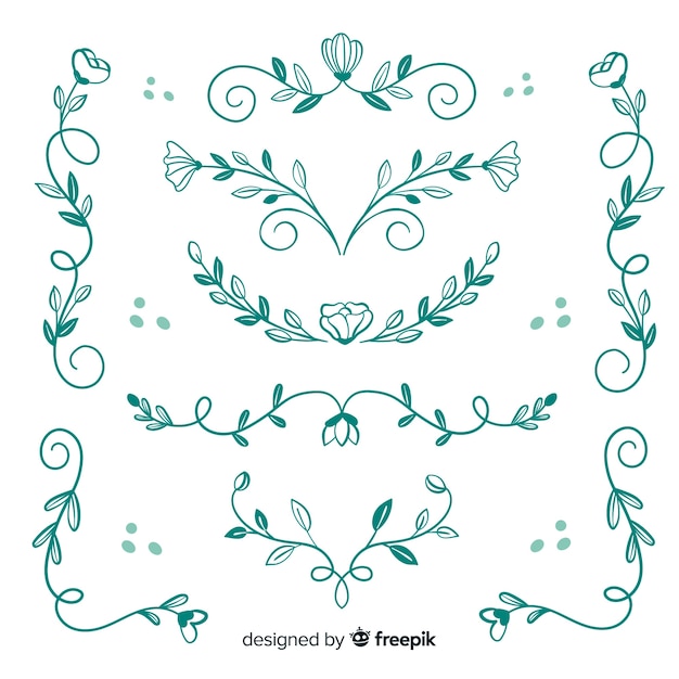 Free vector floral ornaments collection