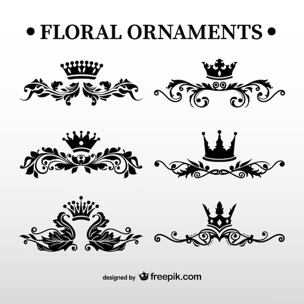 Free vector floral ornaments pack