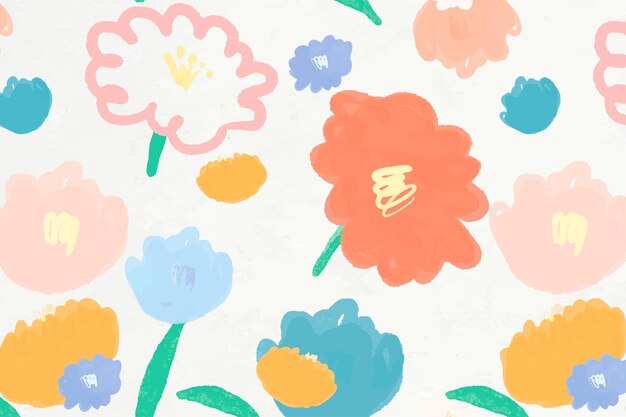 Floral pattern background hand drawn