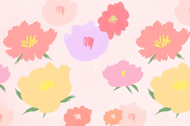 Floral pattern background hand drawn