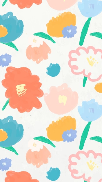 Floral pattern background vector hand drawn