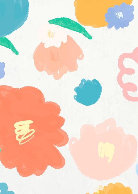 Floral pattern background vector hand drawn