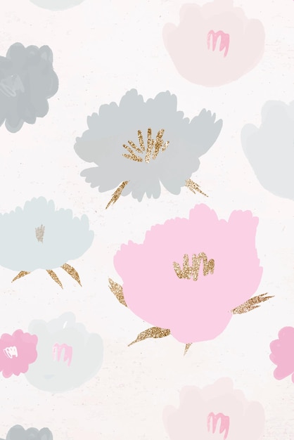 Free vector floral pattern background vector hand drawn