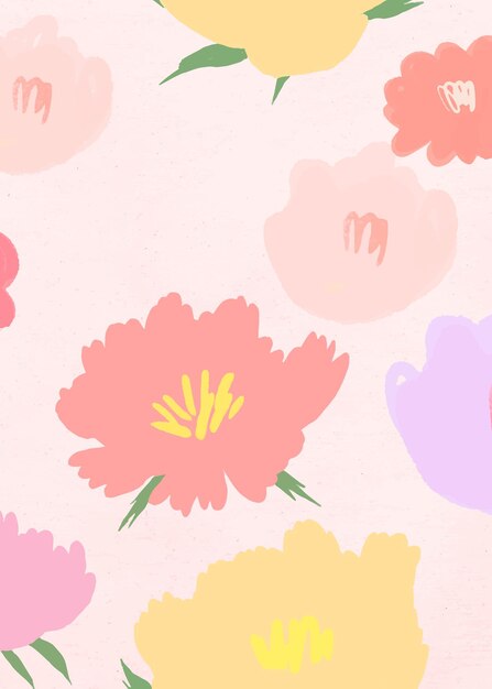 Free vector floral pattern background vector hand drawn