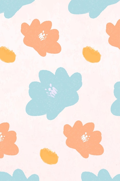 Free vector floral pattern background vector hand drawn