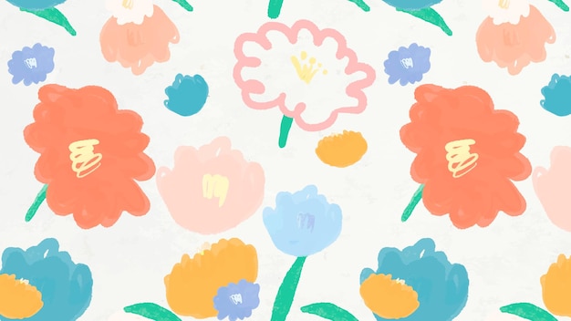 Free vector floral pattern background vector hand drawn