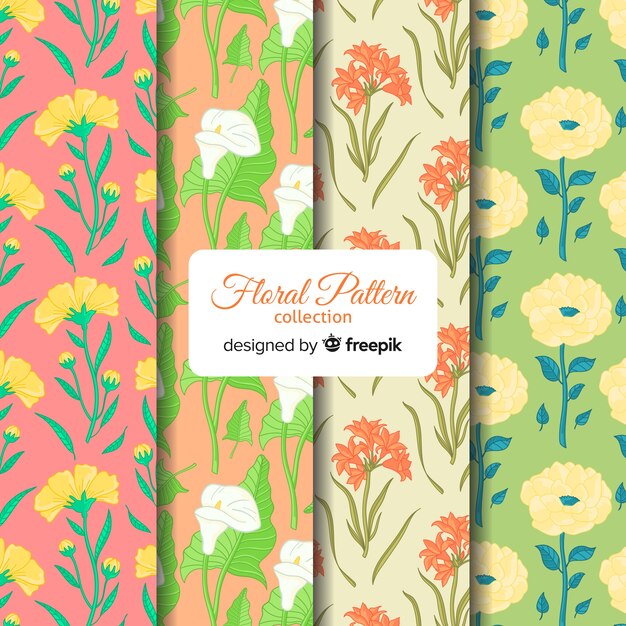 Free vector floral pattern collection