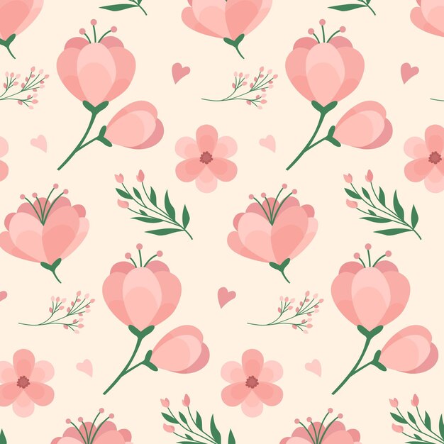 Floral pattern design in peach tones