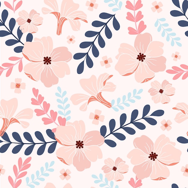 Free vector floral pattern design in peach tones