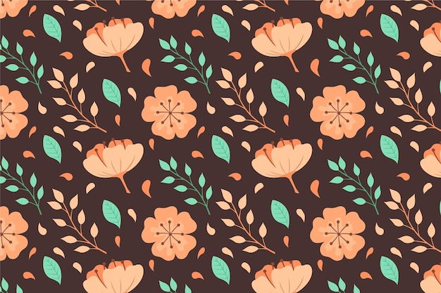 Floral pattern design in peach tones