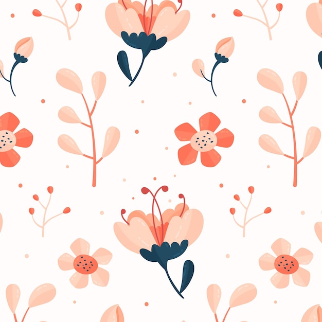 Floral pattern design in peach tones