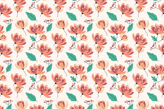 Floral pattern design in peach tones