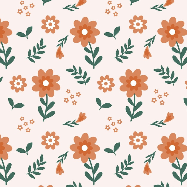 Floral pattern design in peach tones