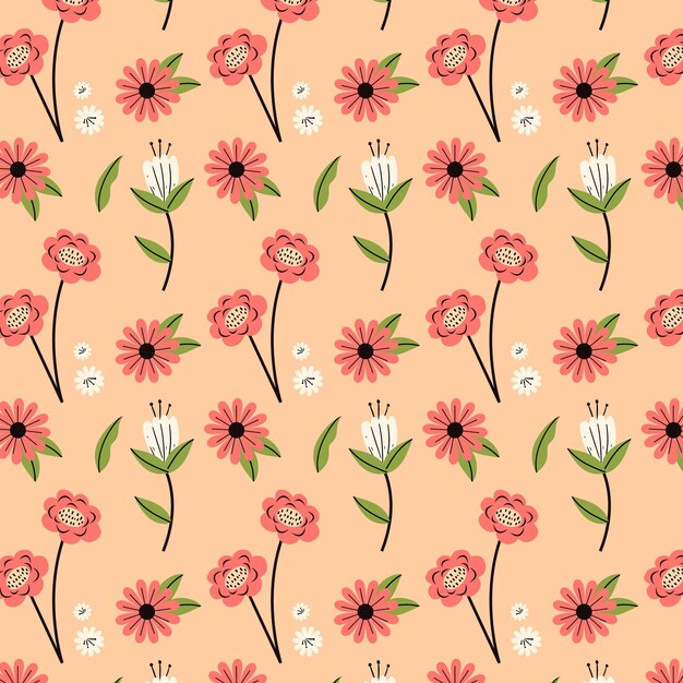 Floral pattern design in peach tones