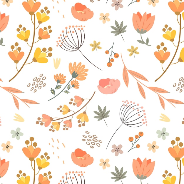 Floral pattern design in peach tones