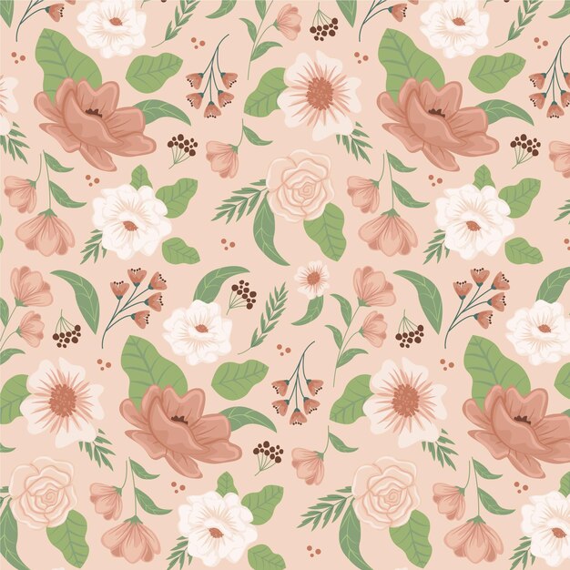 Floral pattern design in peach tones