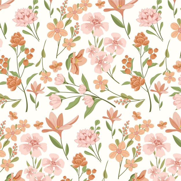 Floral pattern design in peach tones