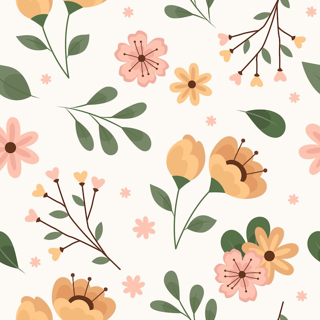 Floral pattern design in peach tones