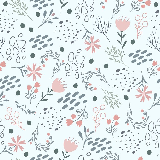 floral pattern in gentle pastel colors