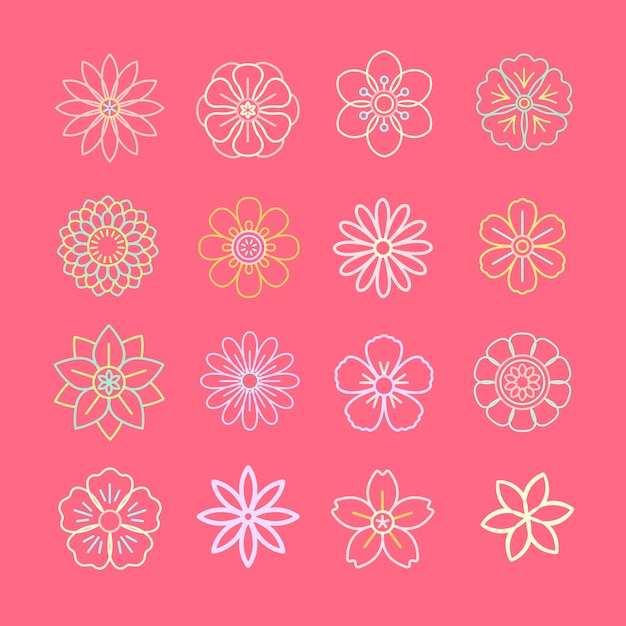 Floral pattern and icons