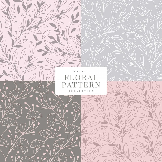 Floral pattern pastel color collection template