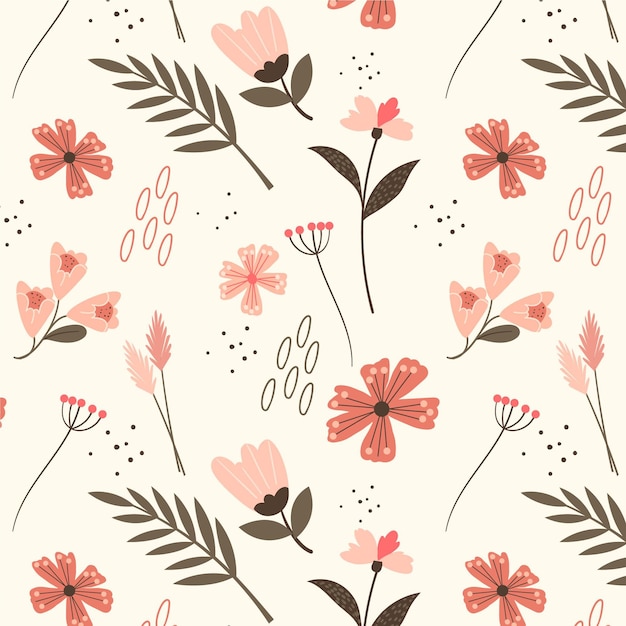 Floral pattern in peach tones