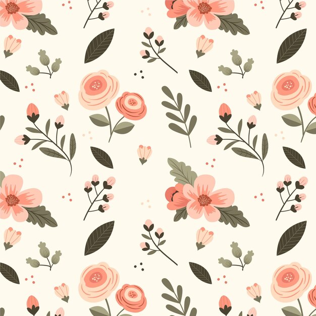 Floral pattern in peach tones