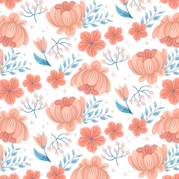 Floral pattern in peach tones