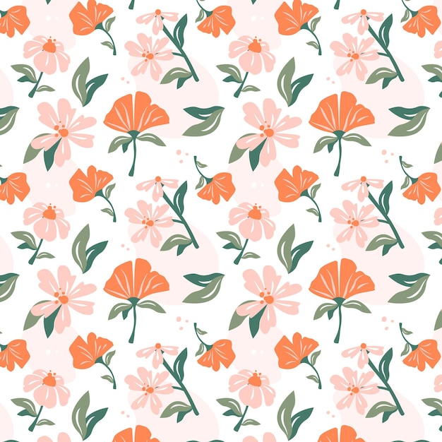 Free vector floral pattern in peach tones