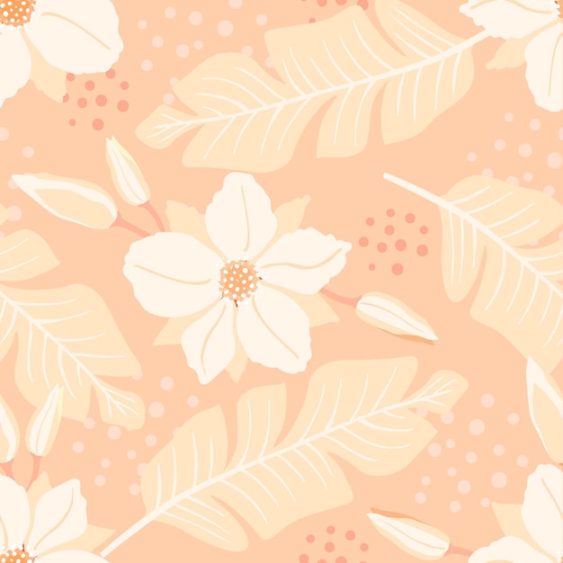 Floral pattern in peach tones