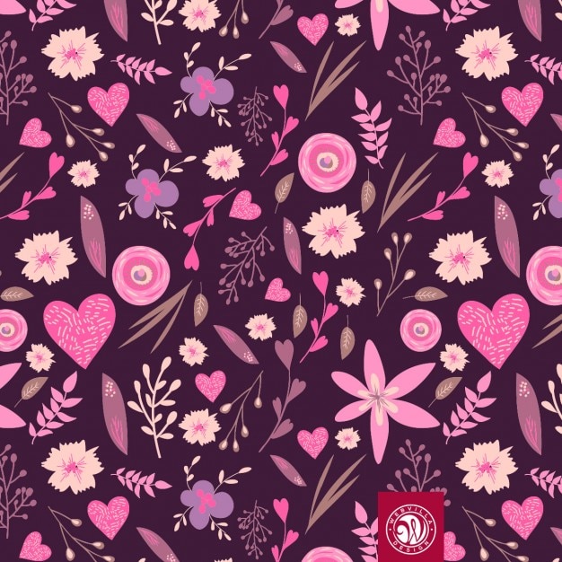 Floral pattern in pink tones