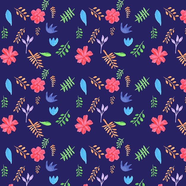 Floral pattern on purple background