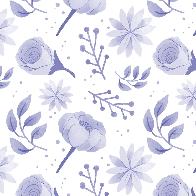 Floral pattern with color of the year 2022