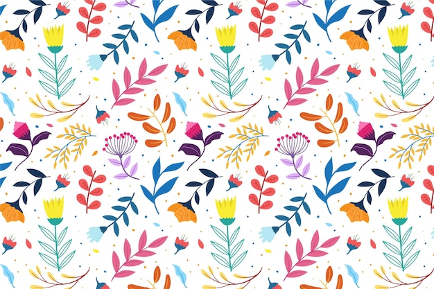 Free vector floral pattern with leaves