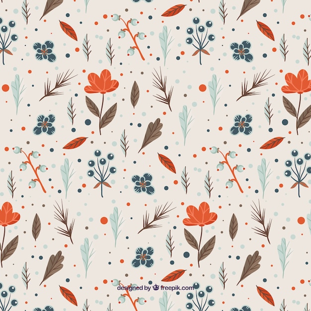 Floral pattern with orange flowers