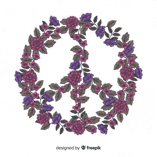 Floral peace sign background