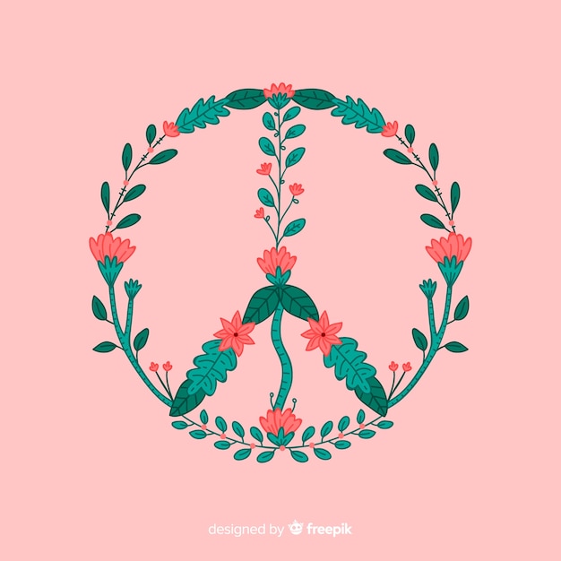 Free vector floral peace sign background