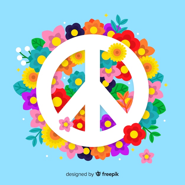 Free vector floral peace sign background