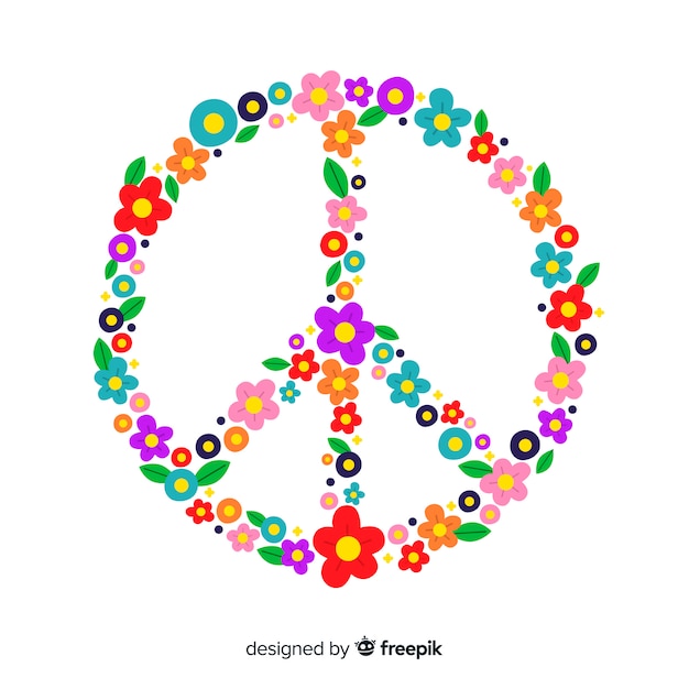 Free vector floral peace sign background